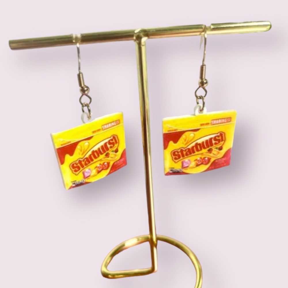 ❤️ FREE Starbursts Candy Pop Art Artsy Chic Girly Snack Food Fruit Drop Earrings